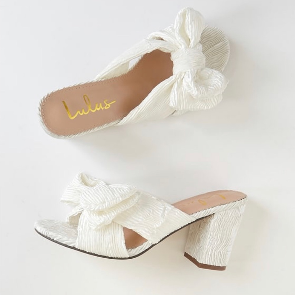Never worn before — Dorothea Ivory Knotted High Heel Sandals